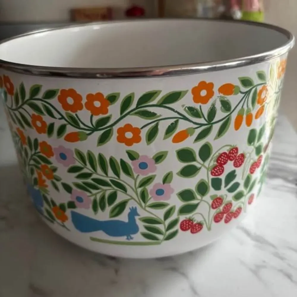 Vtg Kobe Kitchen Mixing Bowl Planter maximalist Dutch folk kitschy cottage - Picture 2 of 7